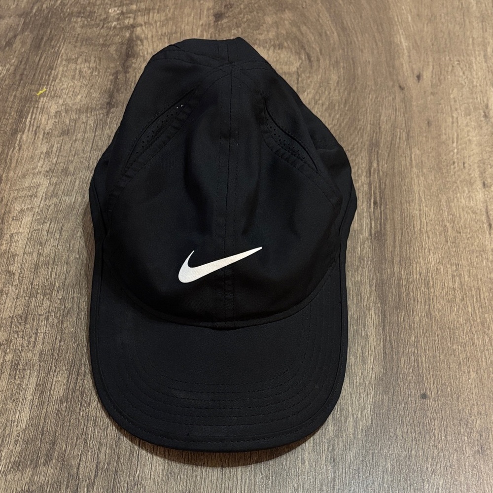 Nike Black Hat with White Swoosh